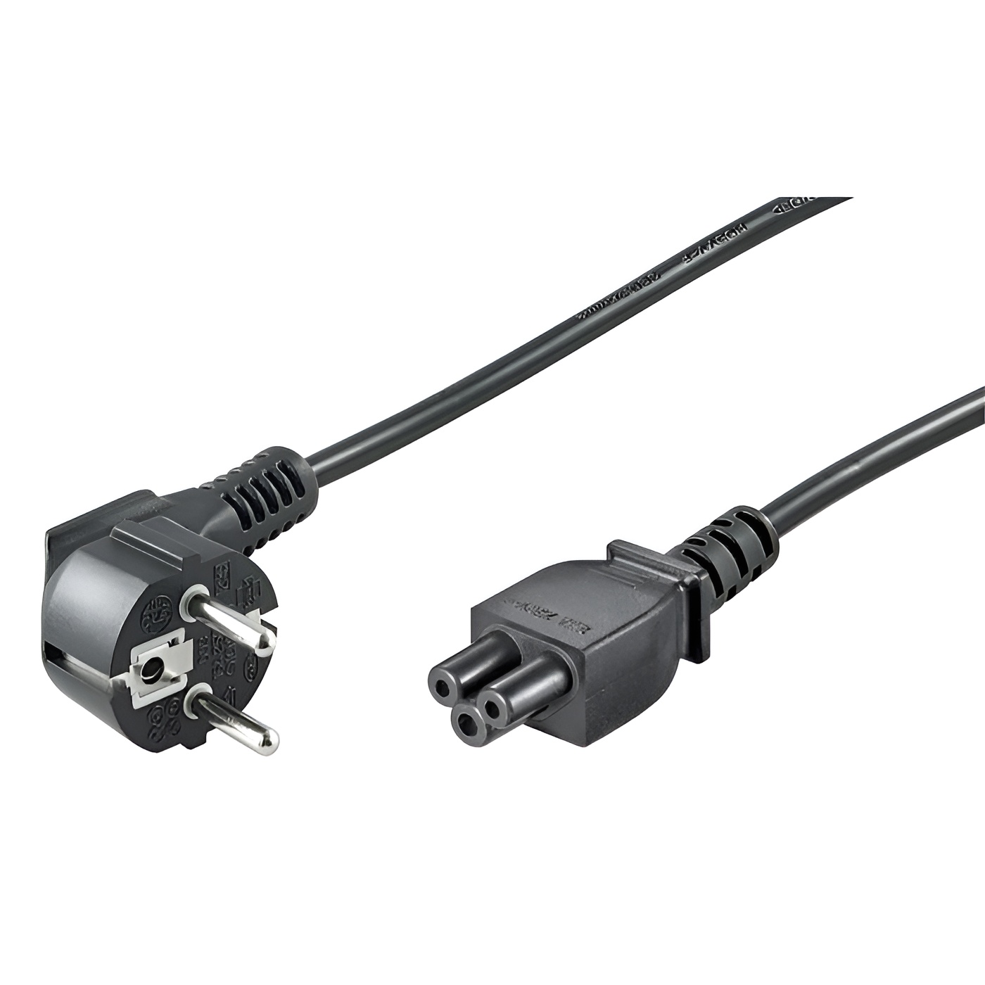 Generic Cable Alimentación Schuko a Trebol 0.5m para Portátil y Fuente de Alimentación