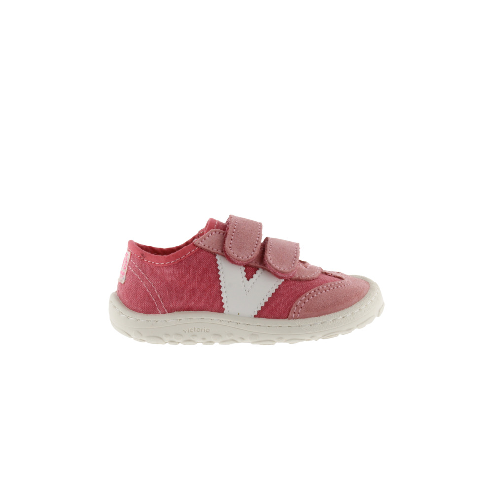 Victoria Bosco Zapatillas respetuosas barefoot de lona con piezas de serraje al tono y doble cierre adherente 1370128
