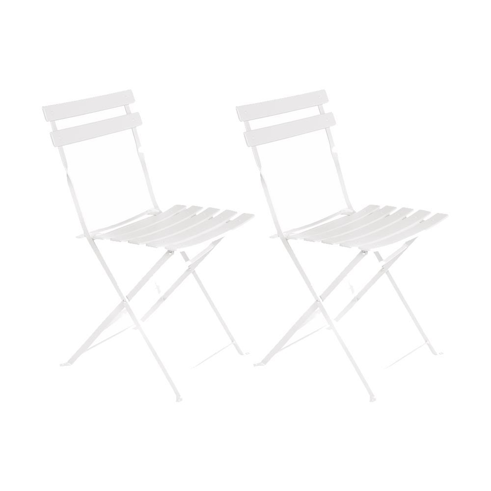Set de 2 sillas de jardín plegables Sira con láminas curvas de acero de 80x46x41 cm Lola Home