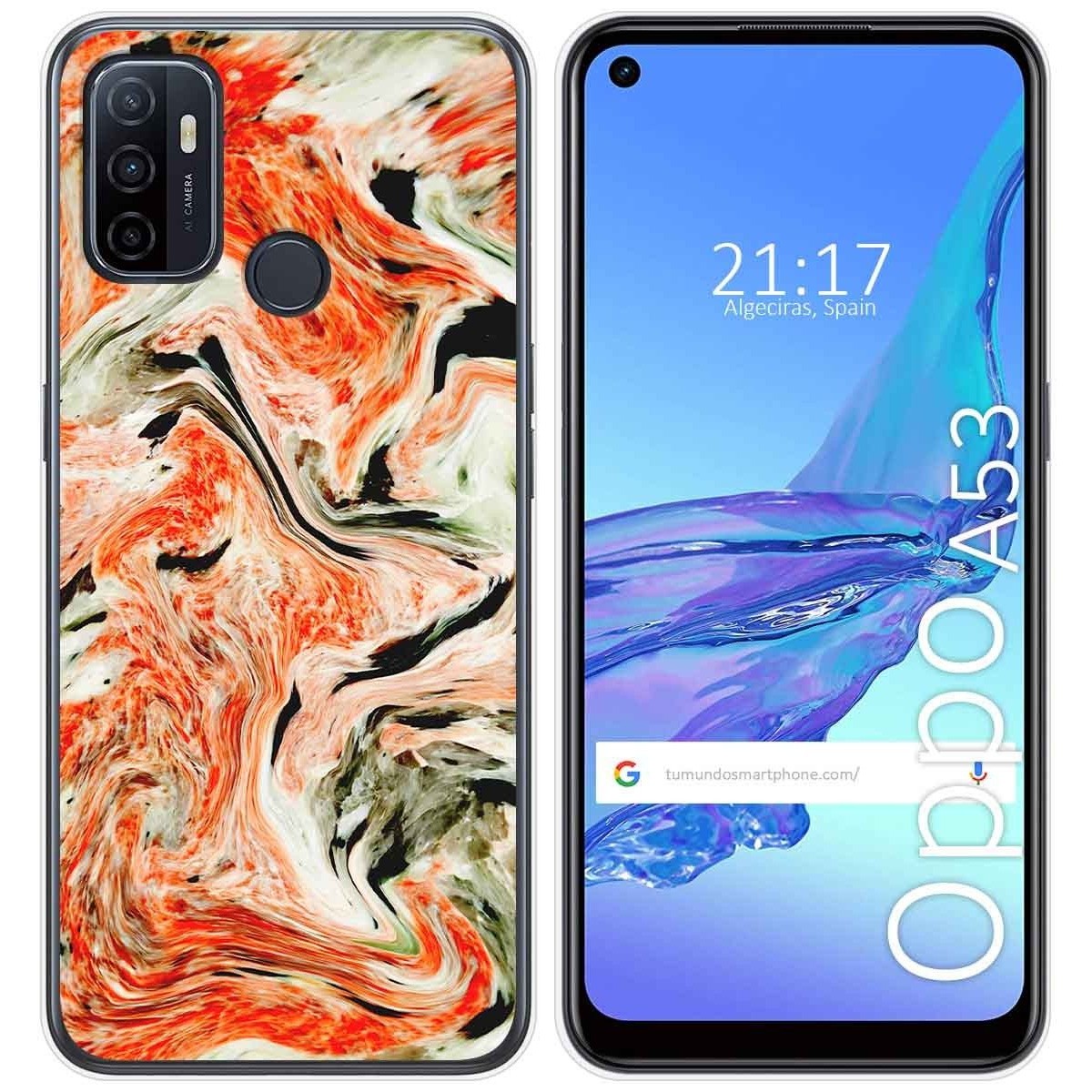 Tumundosmartphone Funda Gel Tpu para Oppo A53 / A53s diseño Mármol 12 Dibujos