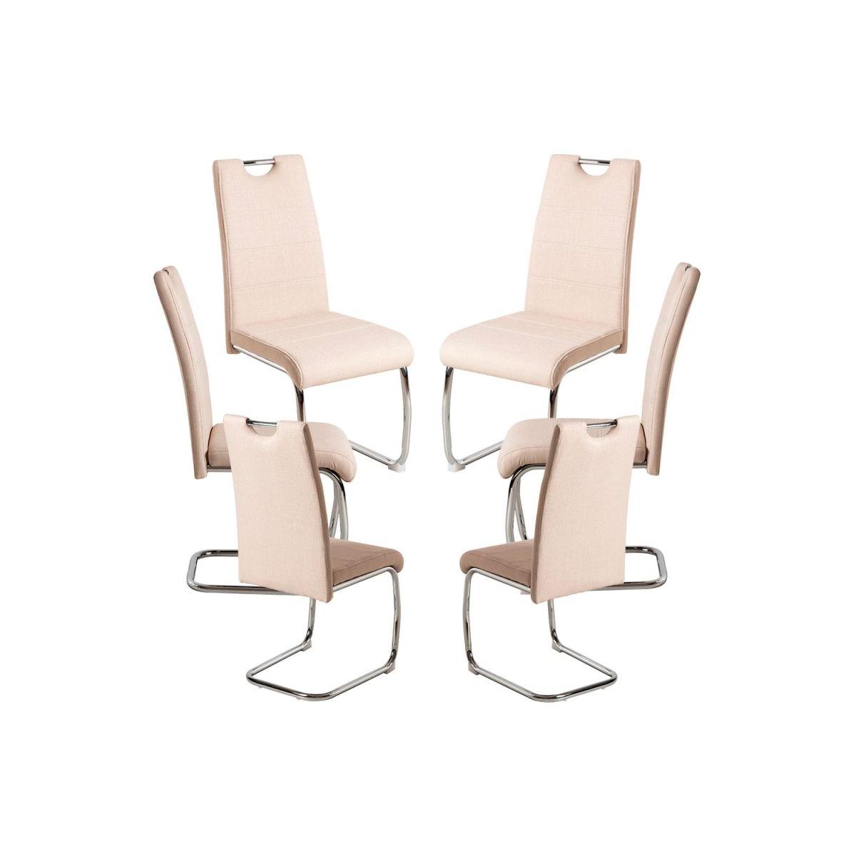 Regalos Miguel - Packs Sillas Comedor - Pack 6 Sillas Hallen Tela - Beige
