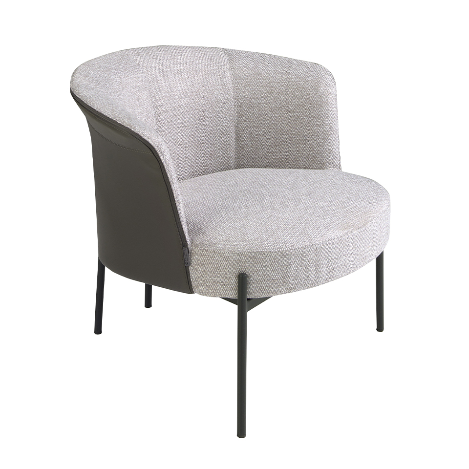 ANGEL CERDÁ 5109C Sillón tela gris y polipiel gris oscuro , Gris , Tela , 84 x 68 x 69