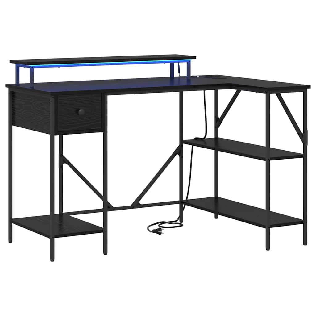 vidaXL Escritorio Roble Negro 120 x 79 x 86,5 cm Madera de ingeniería