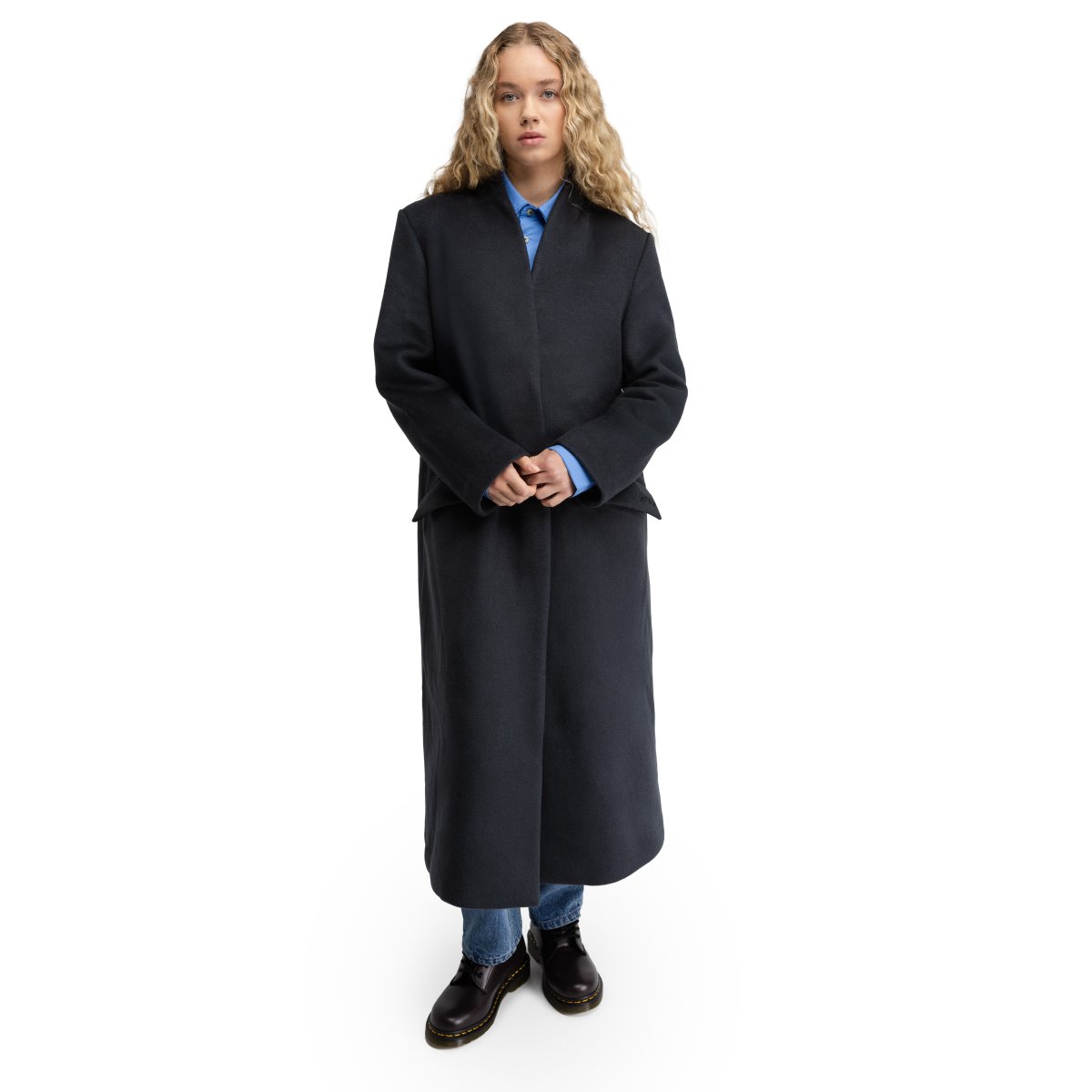 SIROKO - Abrigo largo de lana para mujer Siroko Glencoe-W Black_