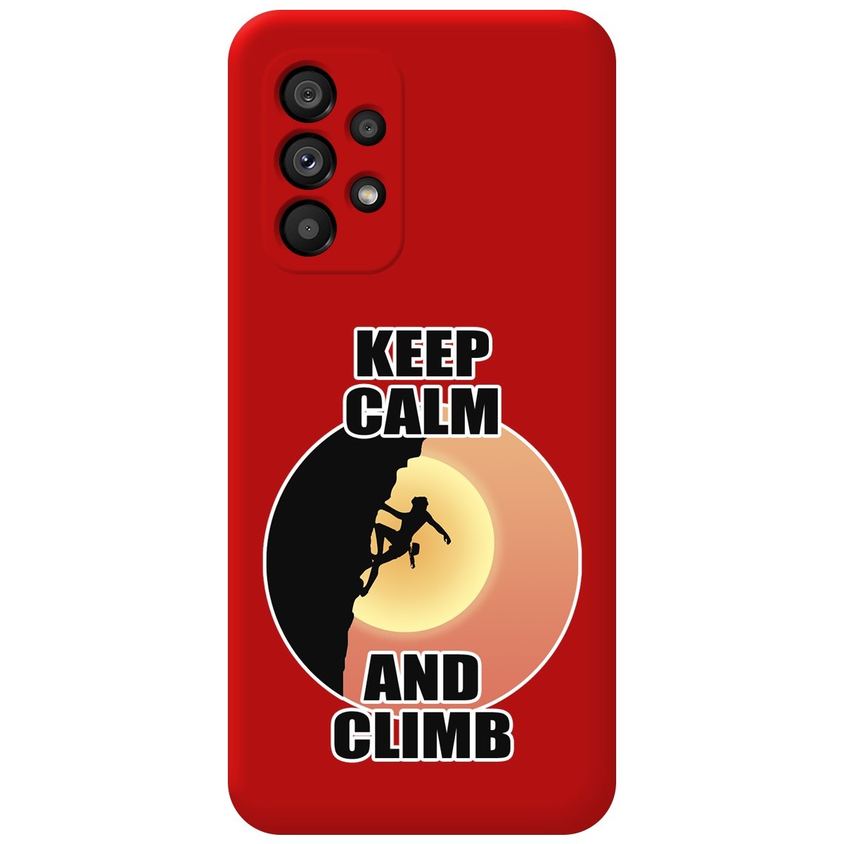 Funda Silicona Líquida Roja para Samsung Galaxy A53 5G diseño Mujer Escalada Dibujos
