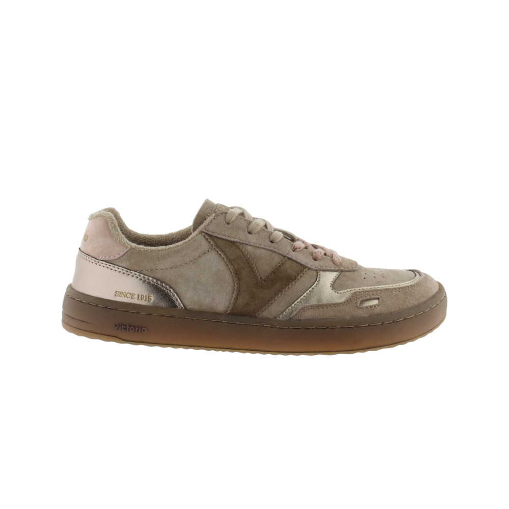 Victoria Duna Zapatillas barefoot de serraje con piezas metalizadas y suela caramelo 1187104