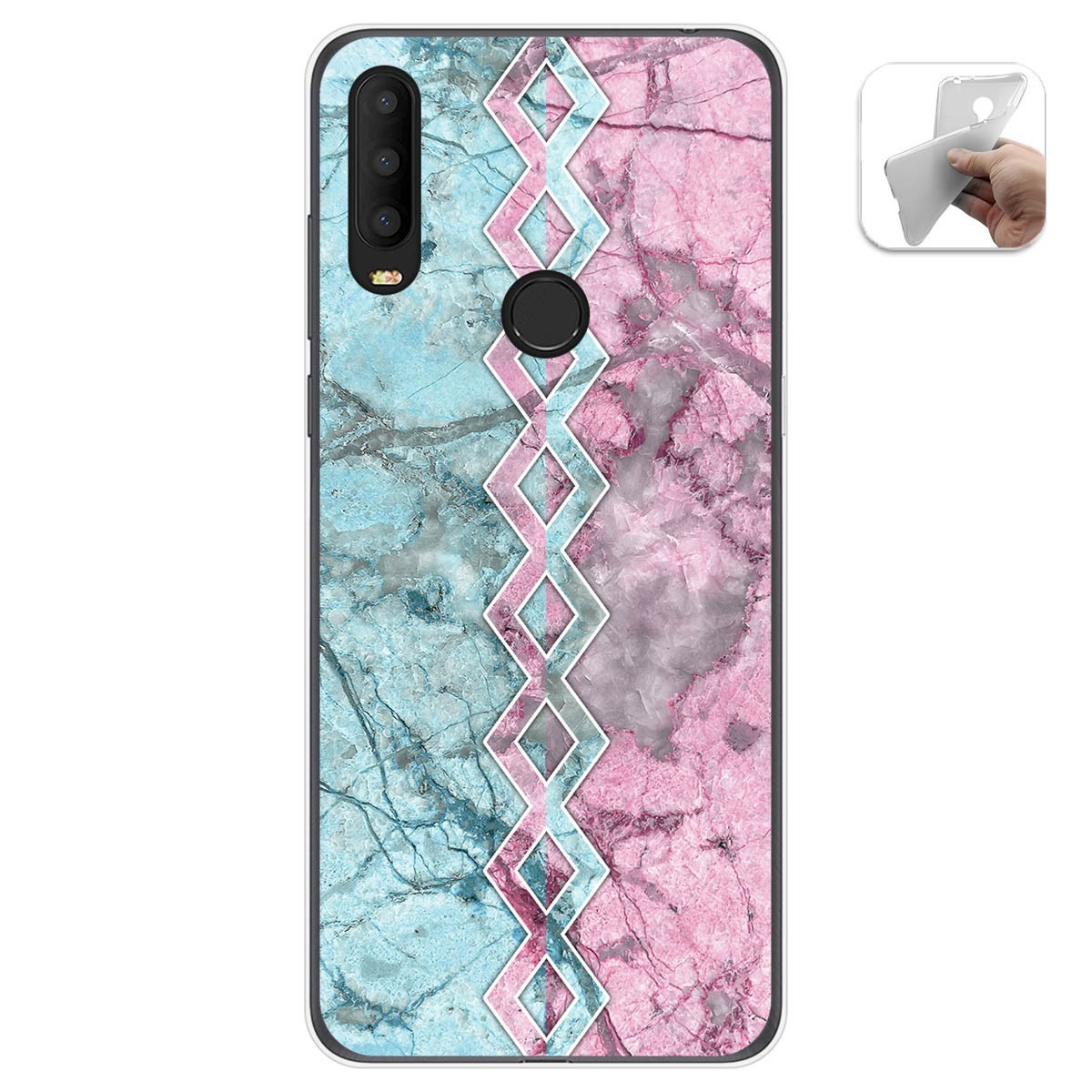 Tumundosmartphone Funda Gel Tpu para Alcatel 3X 2020 diseño Mármol 08 Dibujos