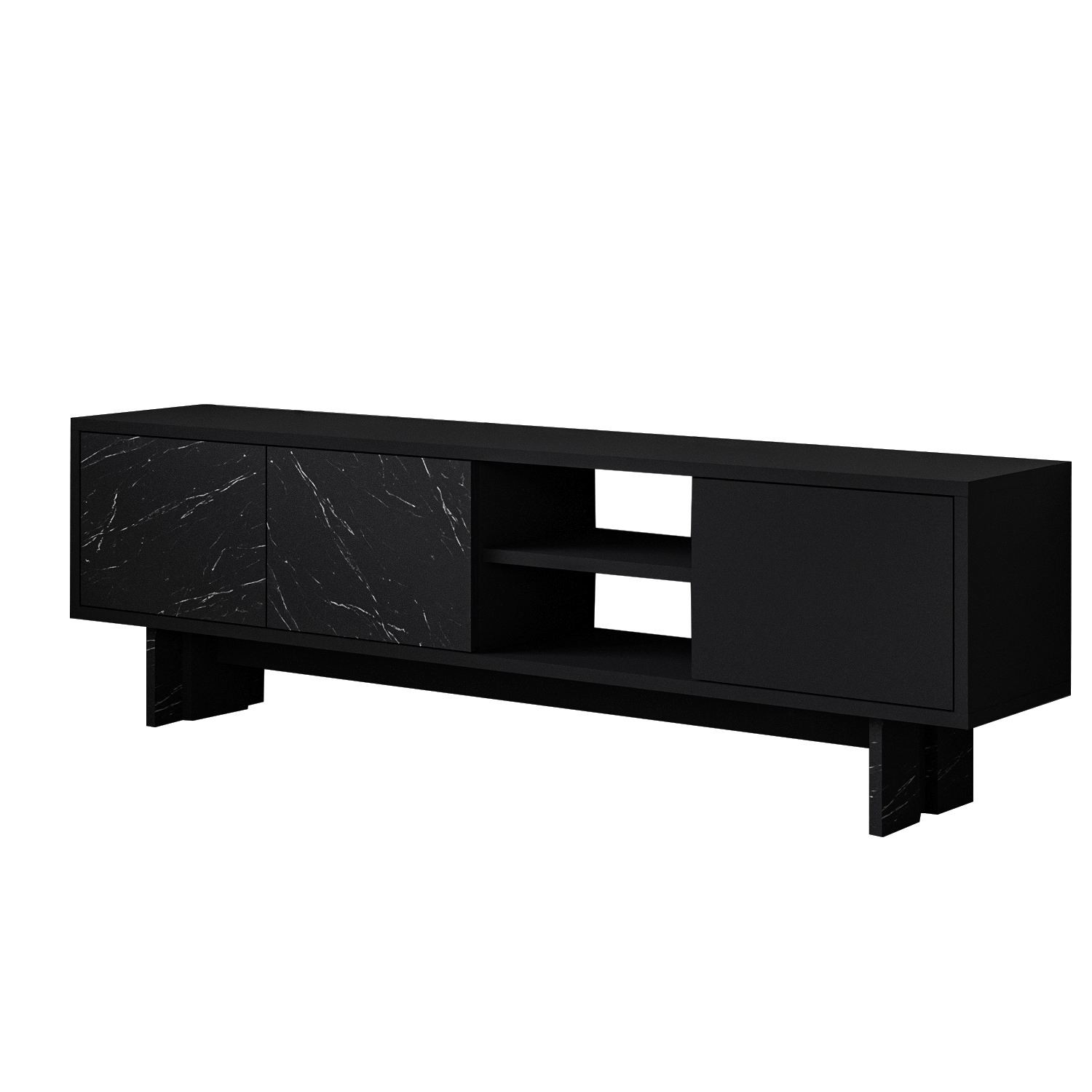 Habitat y Jardin - Soporte de TV de madera "Ravello" - 150 x 30 x 45 cm - Negro