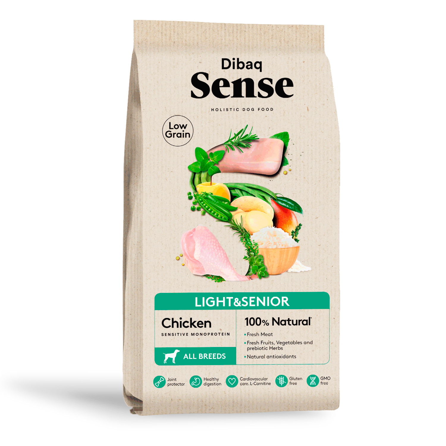 Dibaq Sense Low Grain Pollo Light o Senior Formato 12 Kg