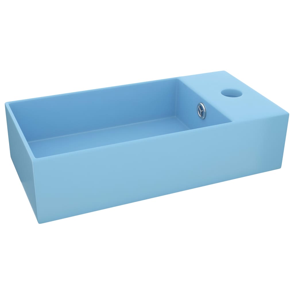vidaXL Lavabo de Baño Antidesbordamiento Cerámica Fregadero Color Azul claro,  Azul oscuro,  Blanco y mas
