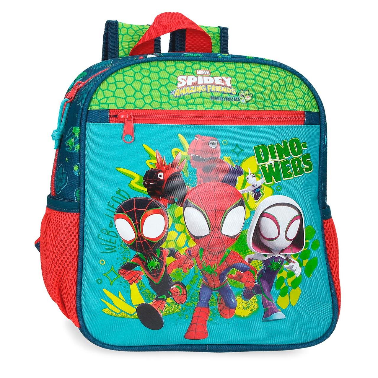 Mochila escolar adaptable a carro Spidey Dino-webs 23x28x10cm Marino