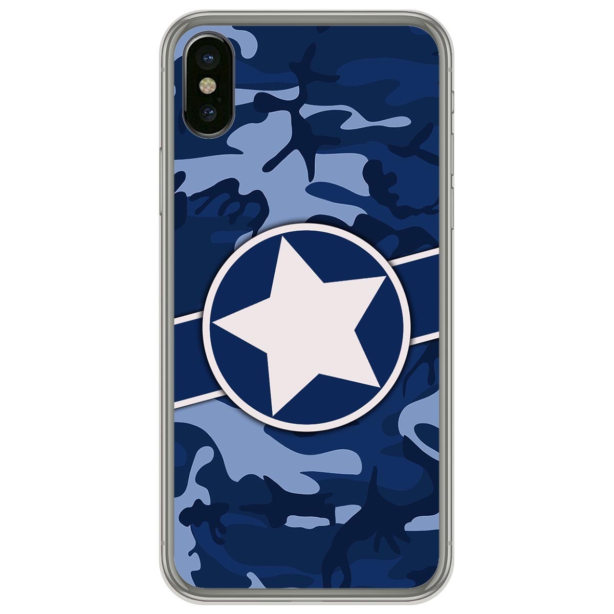 Tumundosmartphone Funda Gel Tpu para Iphone X / Xs diseño Camuflaje 03 Dibujos