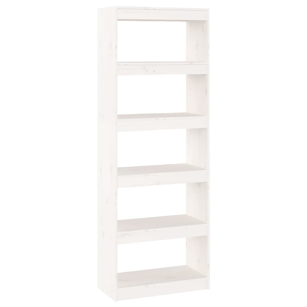 vidaXL Estantería/divisor de espacios madera pino 60x30x167,5cm Marrón, Blanco, Gris Mueble Almacenaje Estantería para Oficina, Estudio, Dormitorio Estantería/Librería/ mueble de Almacenamiento