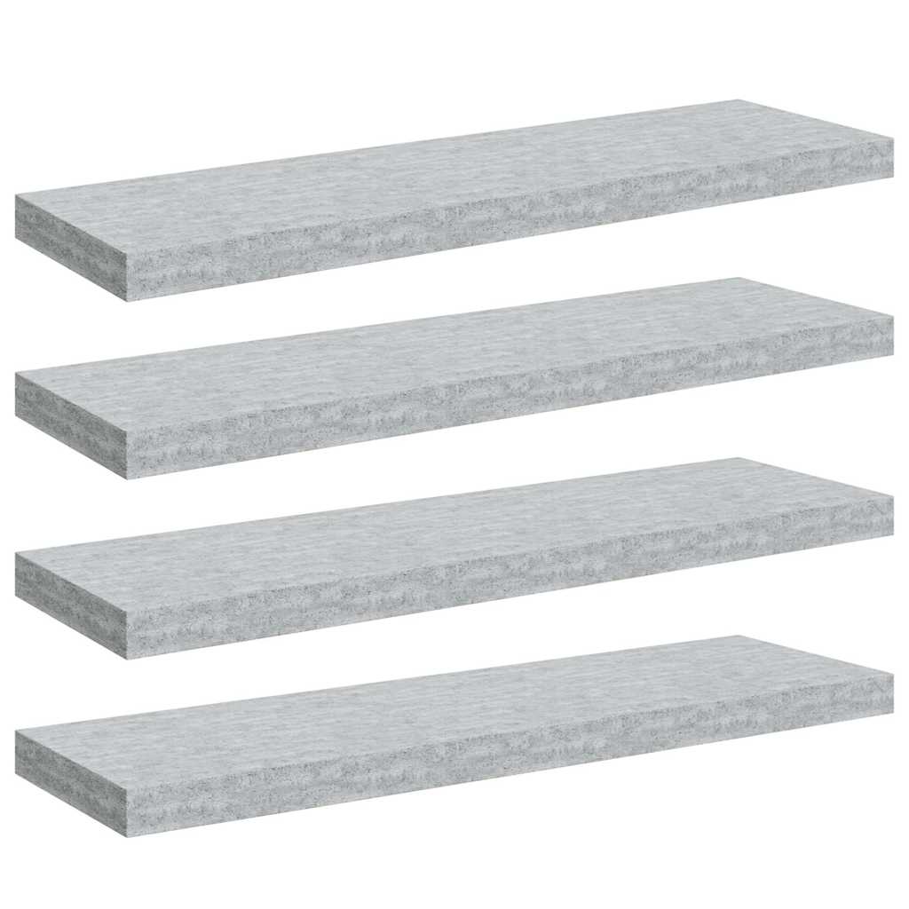 vidaXL Estantes flotantes pared 4 uds MDF gris hormigón 80x23,5x3,8 cm