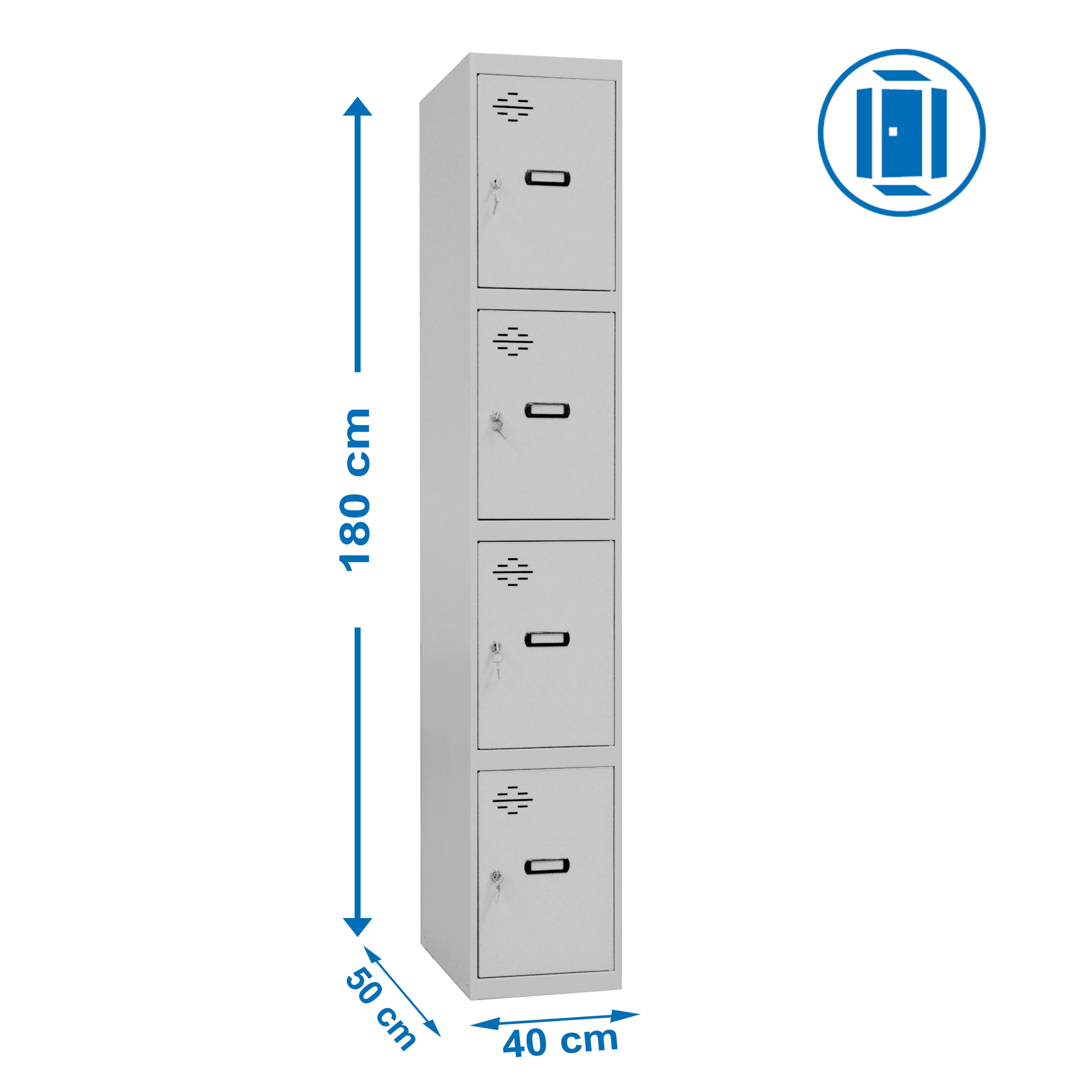 Estantería SIMONRACK Simonlocker prof.dism.4 puerta 1/4 400 in gris