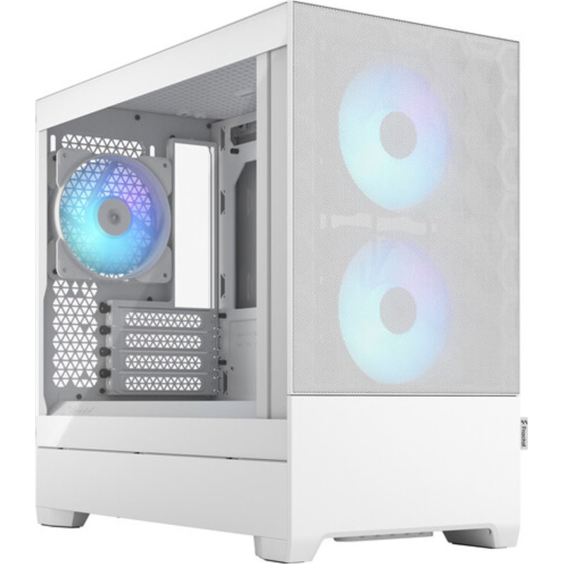 Caja para PC Fractal Design Pop Mini Air, blanco, Marco de acero y panel lateral con ventana