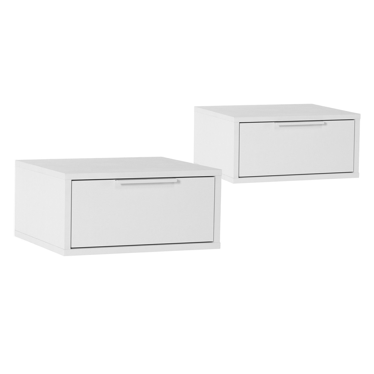 Juego 2 mesitas de noche flotante Auri 1 cajón color Blanco