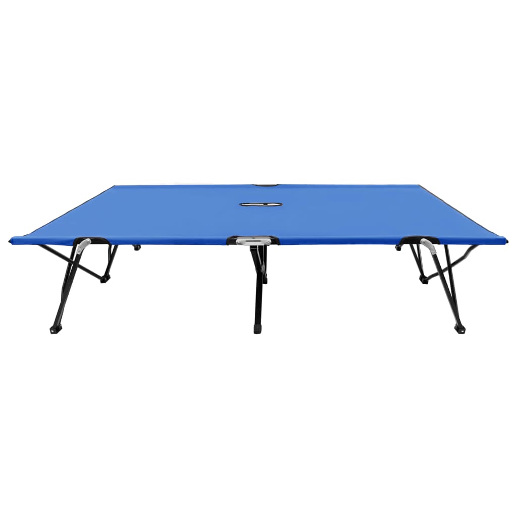 Vidaxl Tumbona Doble Plegable de Acero Azul Marino/Negro/Rojo - Ideal para Jardín/playa/piscina/terraza