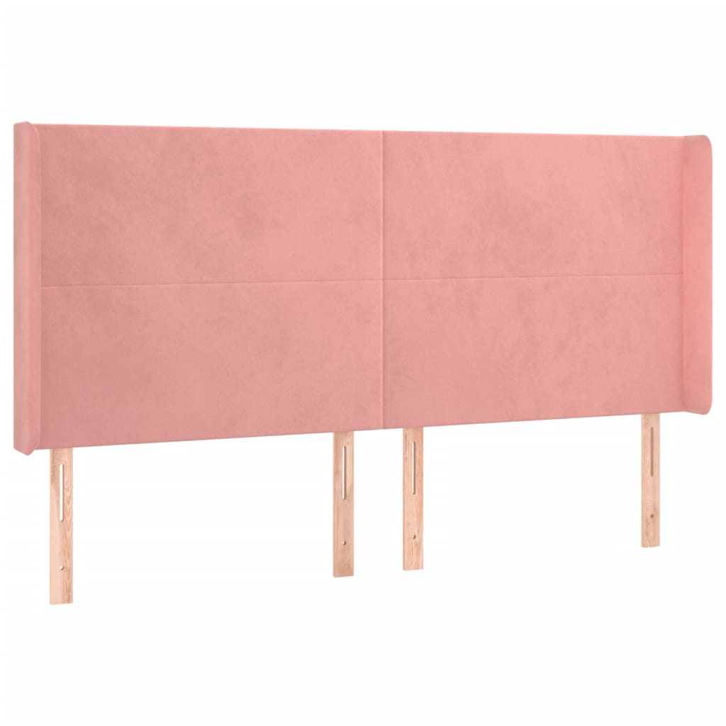 vidaXL Cabecero con LED de terciopelo rosa 203x16x118/128 cm