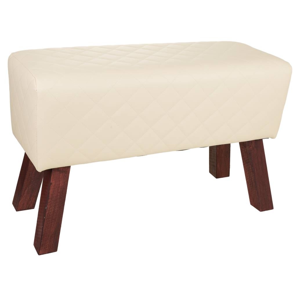 WANDERLUST DECO Taburete tapizado blanco 72x30x47h cm de estilo Art Deco