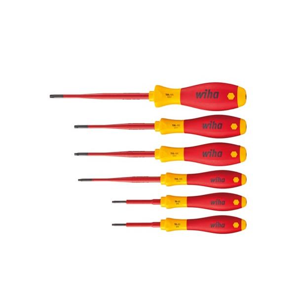 Wiha juego de destornilladores softfinish® electric slimfix torx® tamper resistant (con taladro), de 6 unid. (41245)