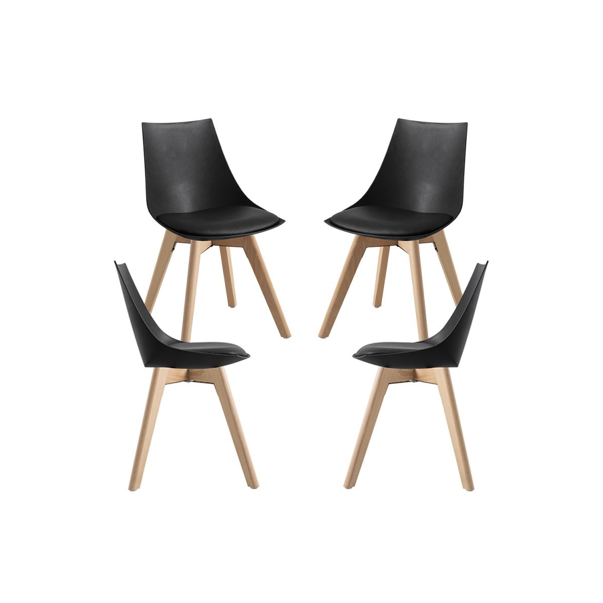 Regalos Miguel - Packs Sillas Comedor - Pack 4 Sillas Blok - Negro