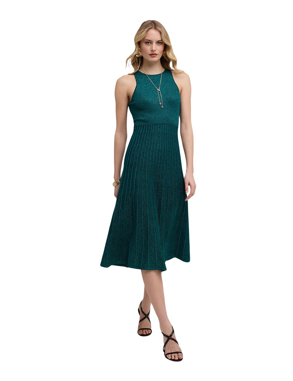 Motivi - Vestido flare de punto plisado
