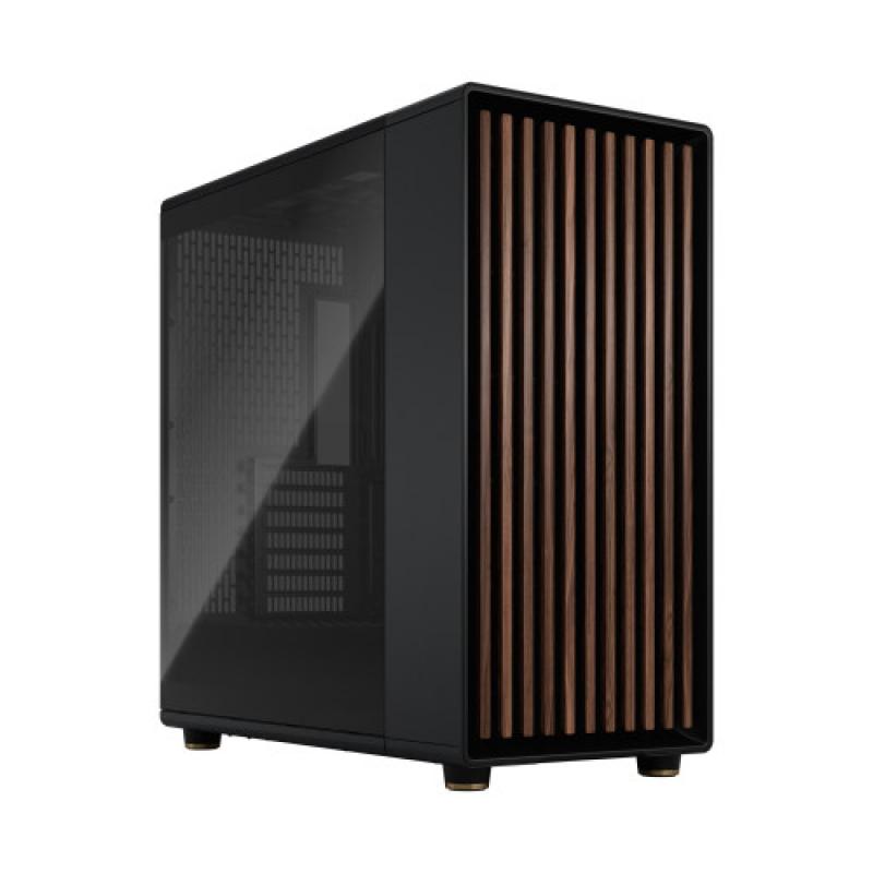 Caja de PC Fractal Design North XL TG Charcoal Dark con vidrio templado y frente de madera