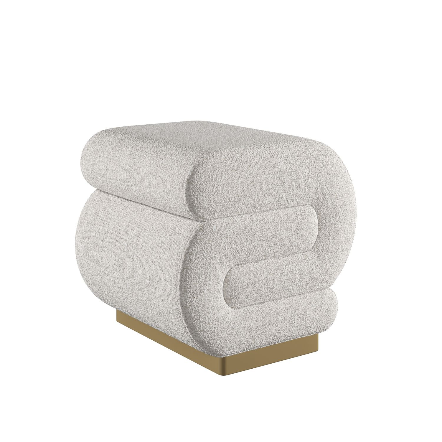 Habitat y Jardin - Puff de madera "Sally" 40 x 42 x 42 cm - Crema