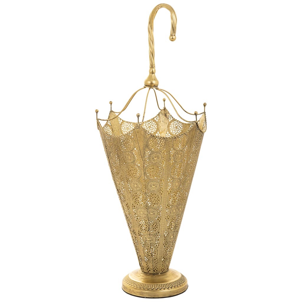 Wonderlust Deco - Paragüero de metal dorado 34x29x81 Dorado 34x29x81h cm