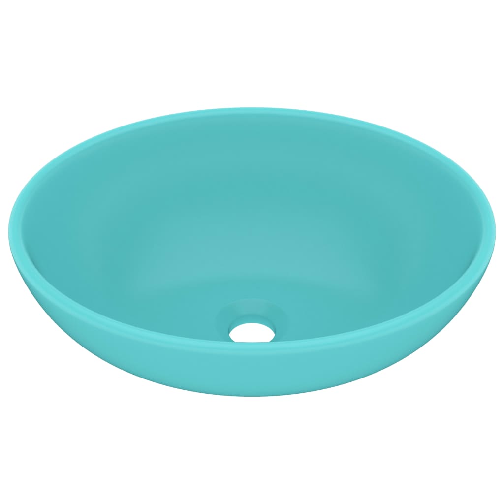 vidaXL Lavabo de lujo ovalado cerámica mate 40x33 cm
