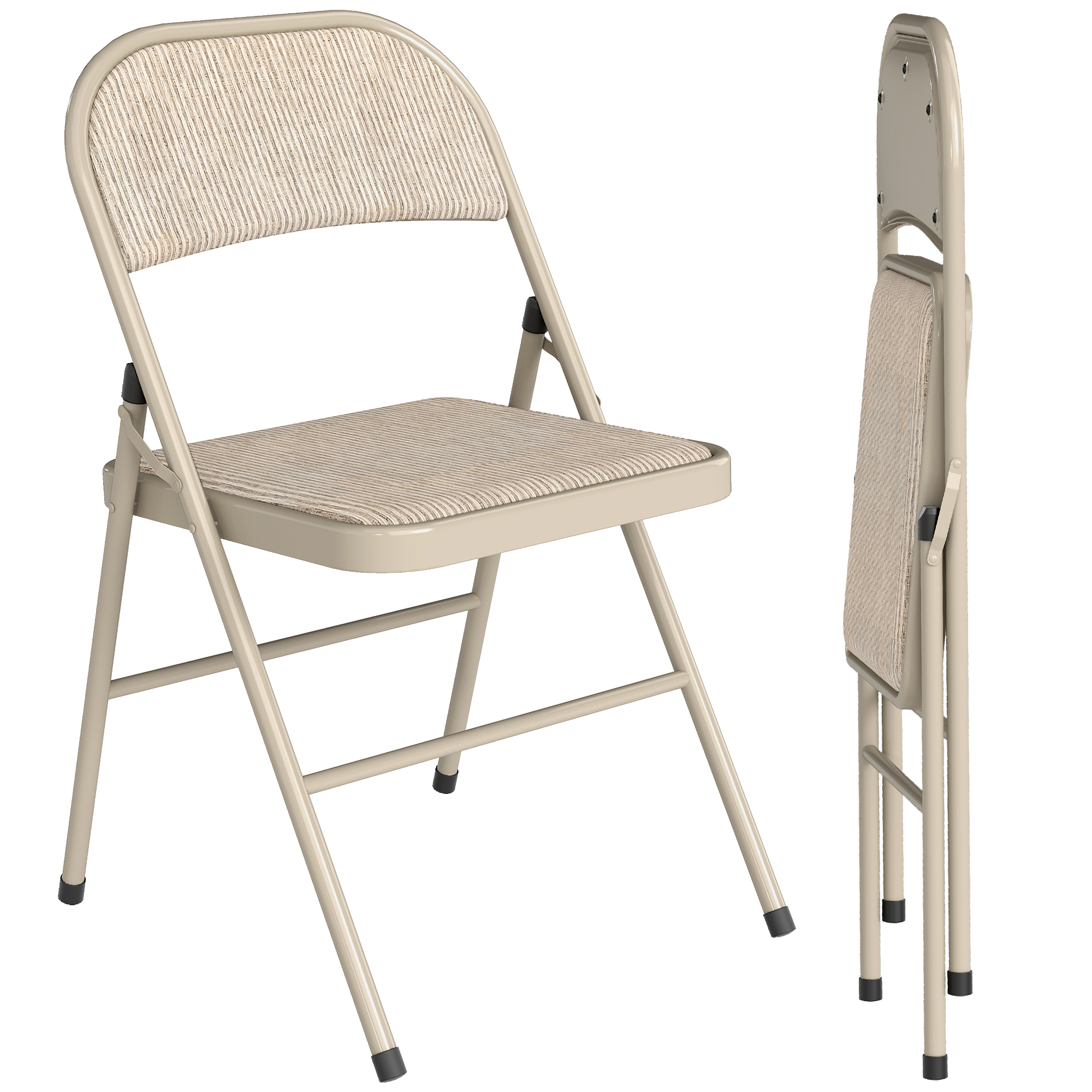 HOMCOM Juego de Sillas Plegables Acolchadas con Respaldo y Estructura de Acero, para Salón, Comedor, Cocina, 45x46x78 cm