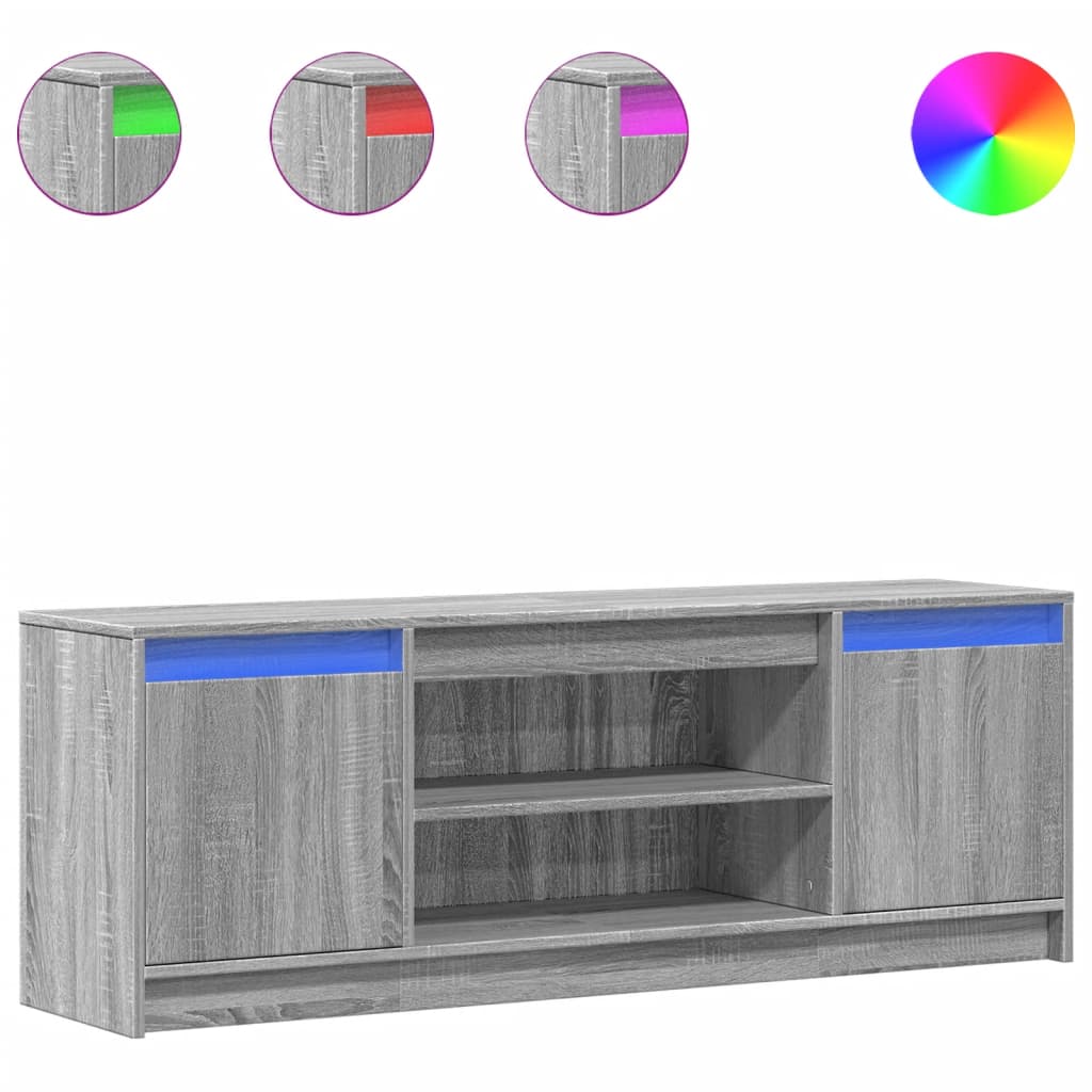 vidaXL Mueble de TV LED madera ingeniería gris Sonoma 139,5x34x50 cm