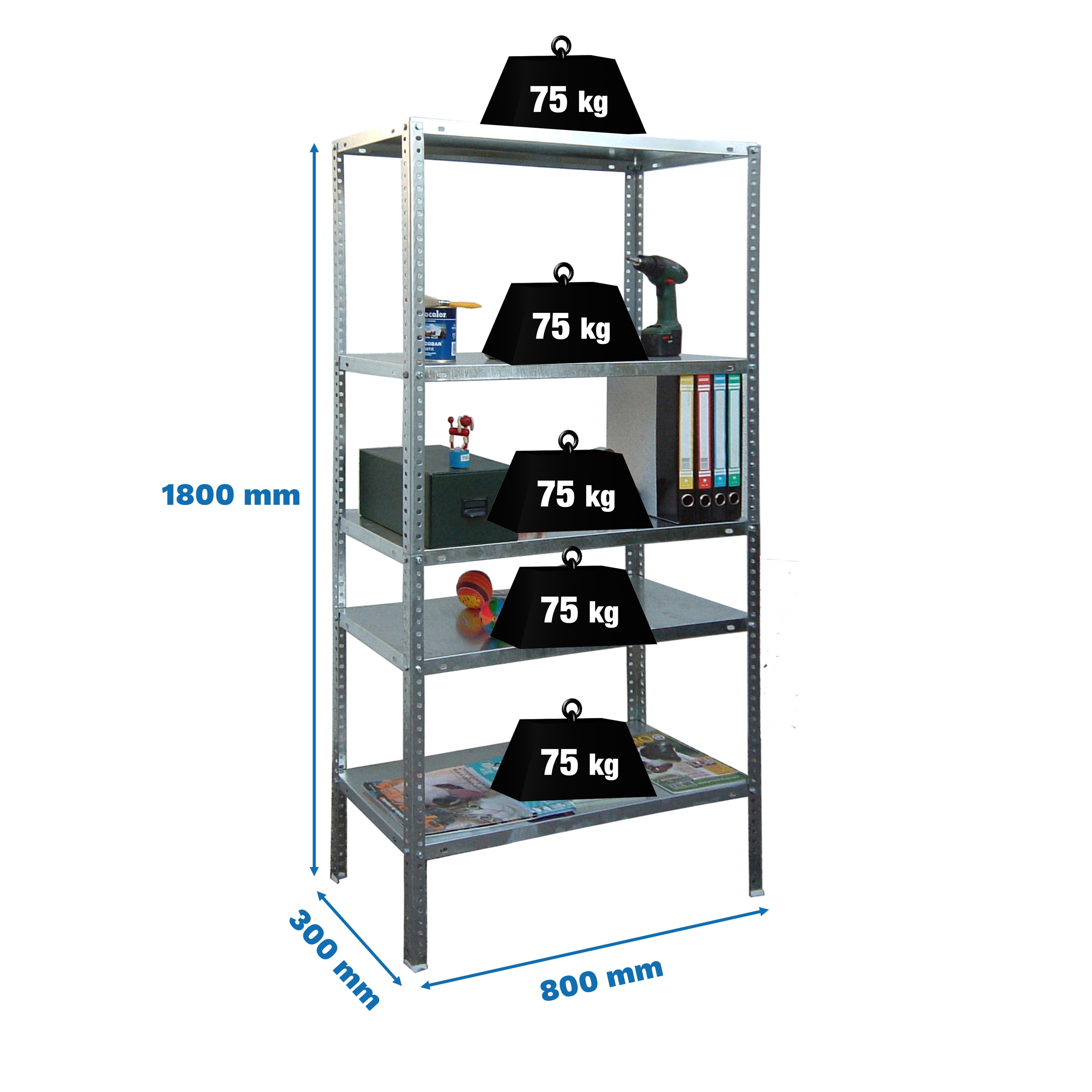 Estantería SIMONRACK Advantage Kit mini 5/300 galvanizado