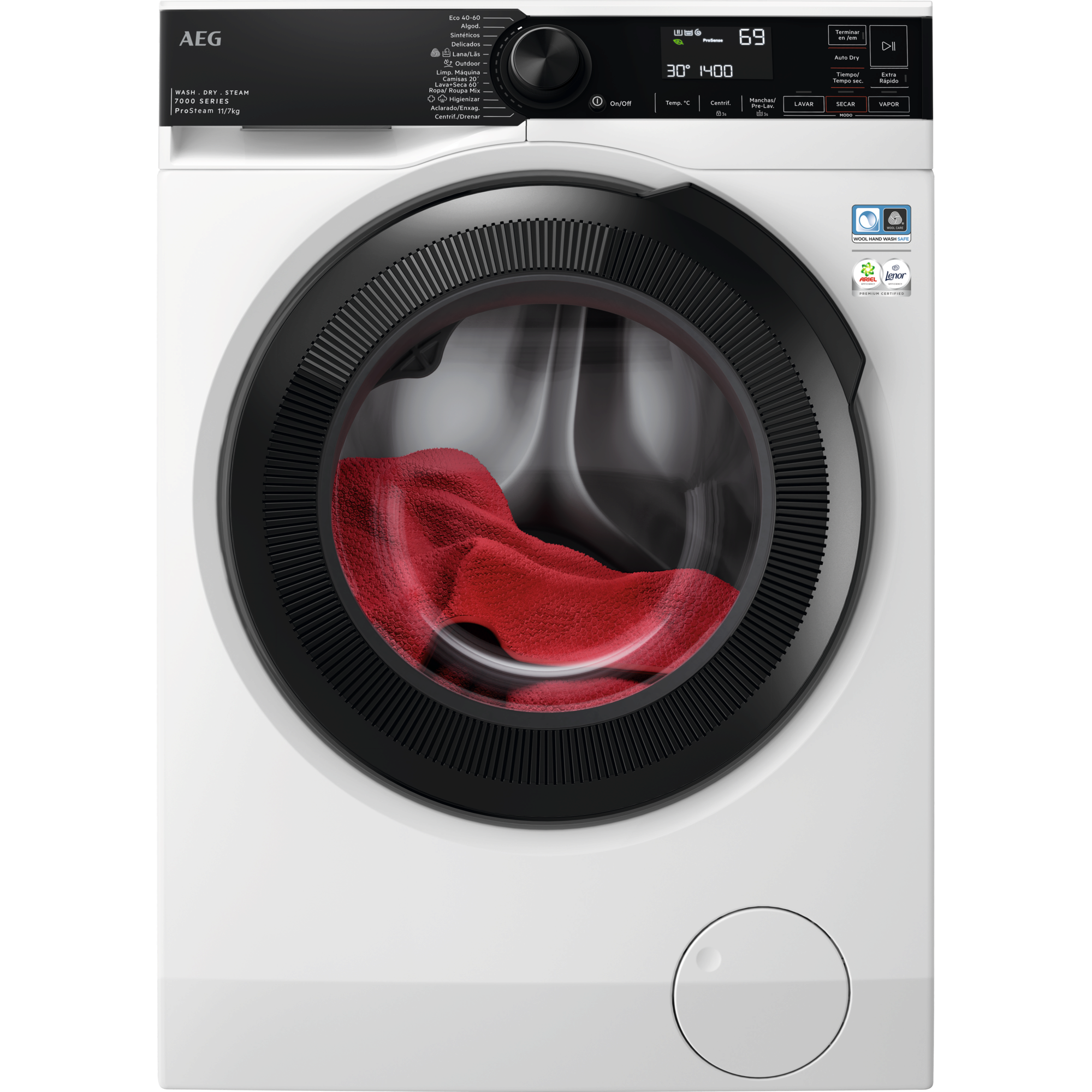 AEG - Lavadora secadora de libre instalación Serie 7000 ProSteam de 11.0 kg - LWR7304L4B