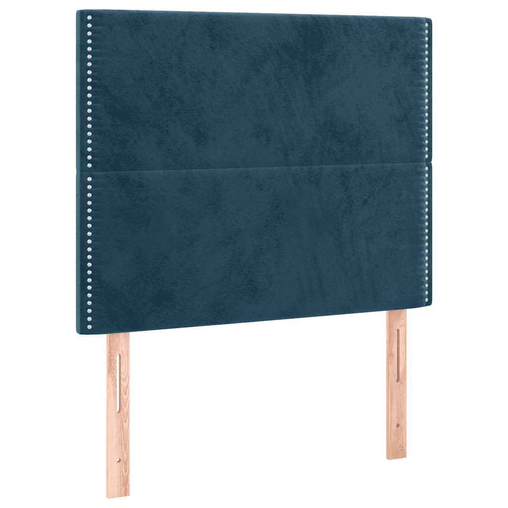 vidaXL Cabecero con luces LED terciopelo azul oscuro 80x5x118/128 cm