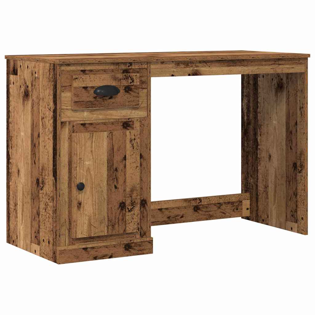 vidaXL Escritorio con cajón Madera envejecida 50 x 115 x 75 cm