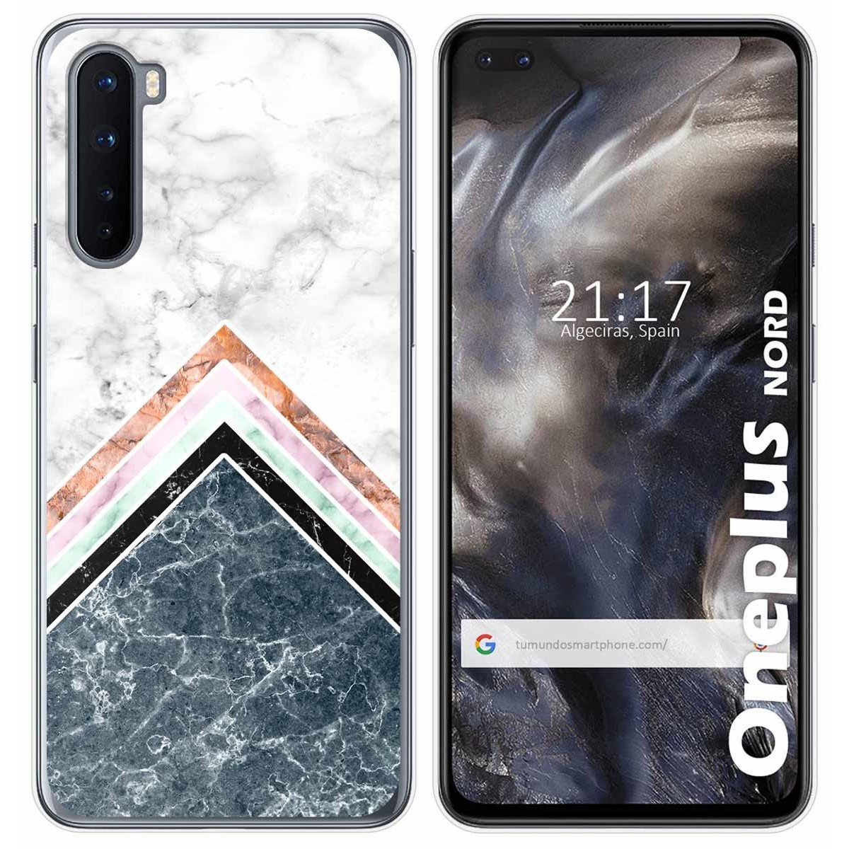 Tumundosmartphone Funda Gel Tpu para OnePlus Nord diseño Mármol 05 Dibujos