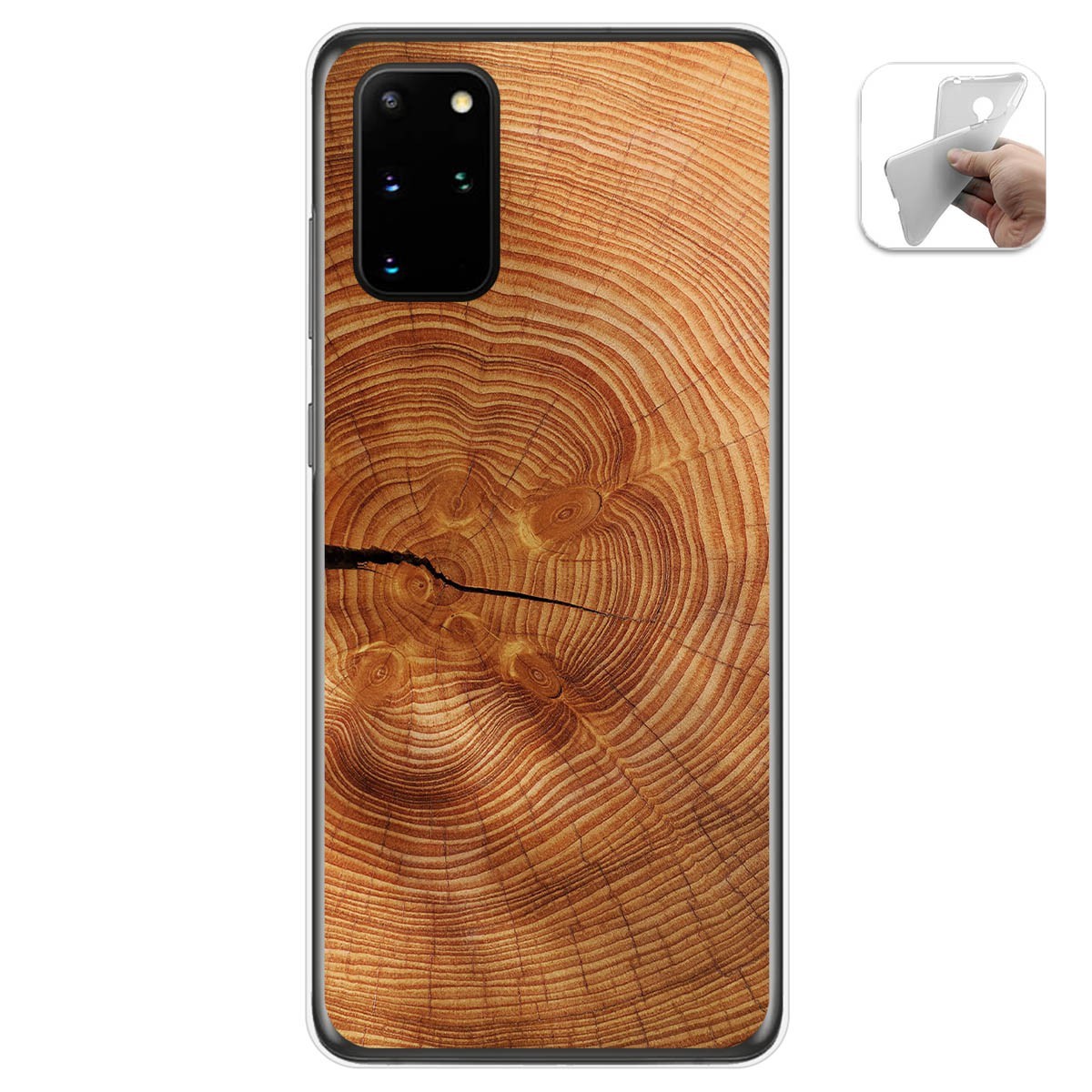 Tumundosmartphone Funda Gel Tpu para Samsung Galaxy S20+ Plus diseño Madera 04 Dibujos