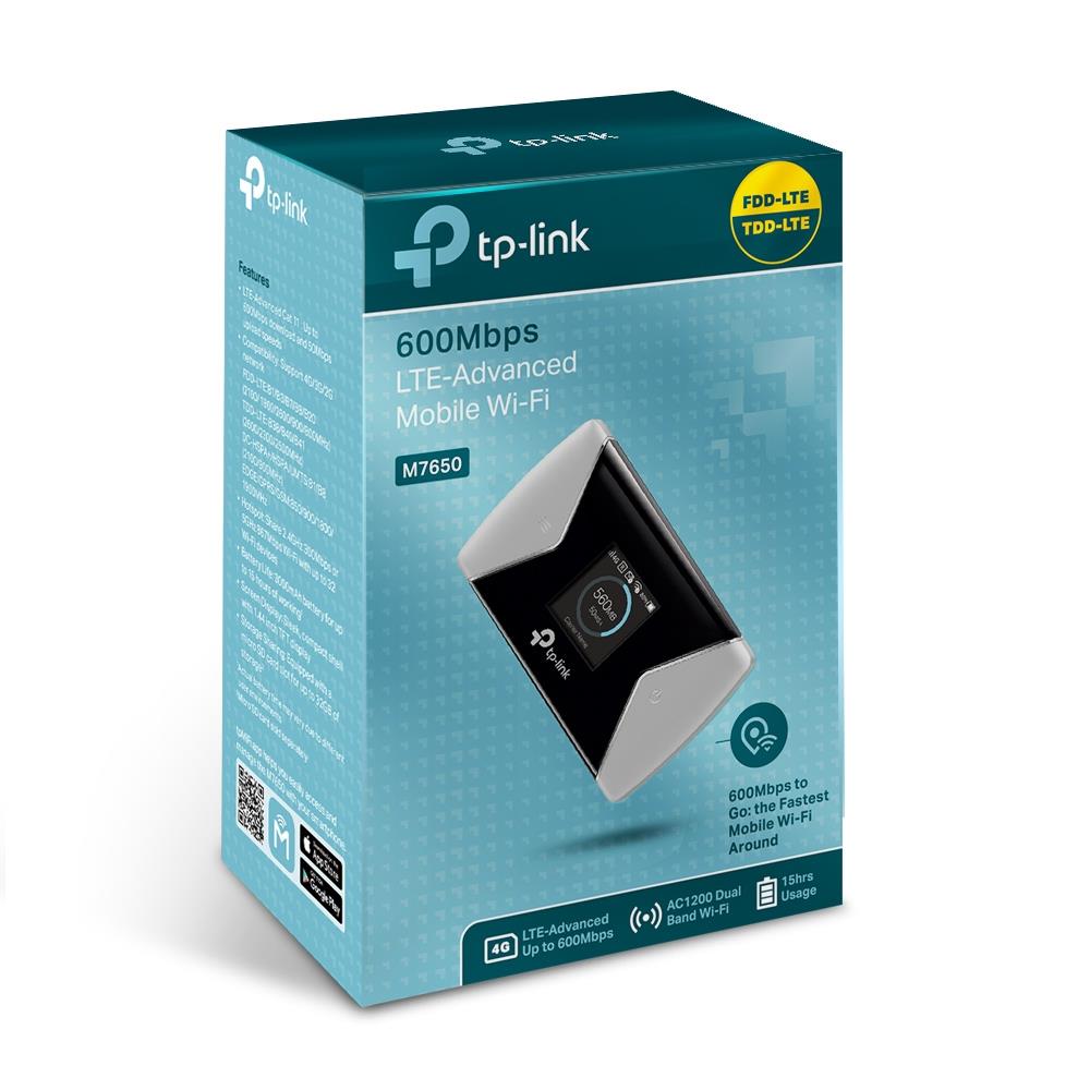 Tp-Link Tp-link M7650 - Enrutador Inalámbrico 4G Mifi Móvil CAT11 con Pantalla OLED y Ranuras para Tarjeta SIM y Microsd