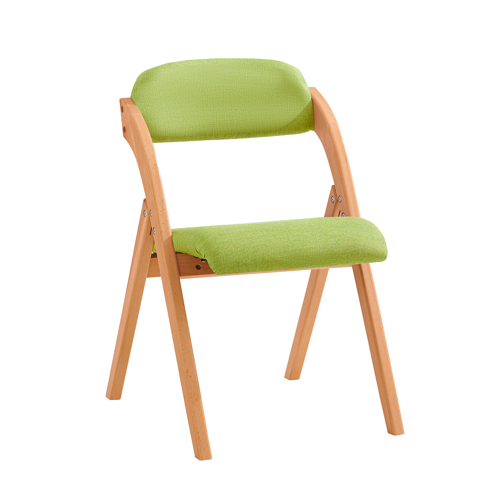 SoBuy FST92-GR Silla Plegable de Madera con Asiento y Respaldo Tapizado Sillón para Cocina, Oficina 47 x 60 x 77 cm Verde ES