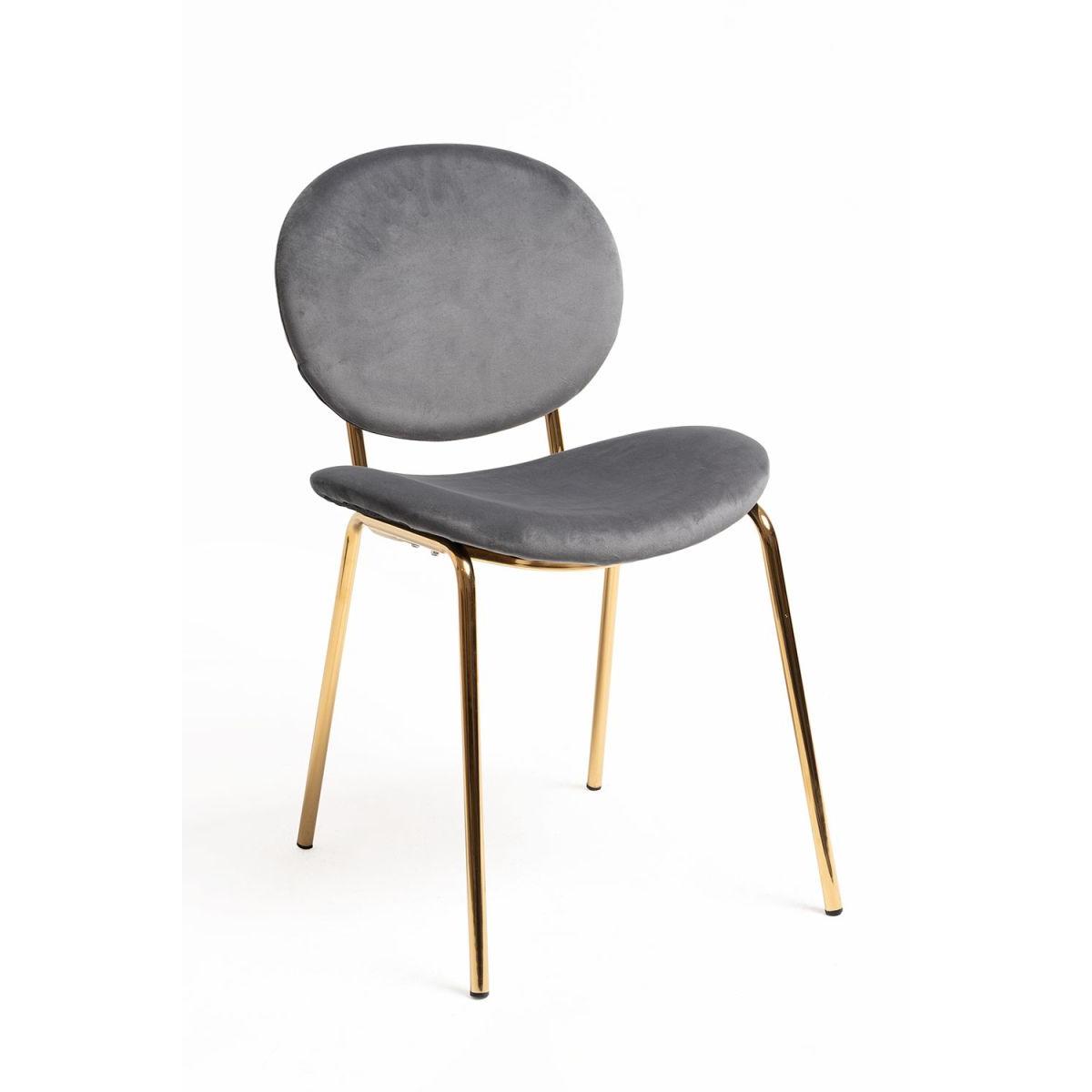 Regalos Miguel - Sillas Comedor - Silla Lenor Golden Terciopelo - Gris