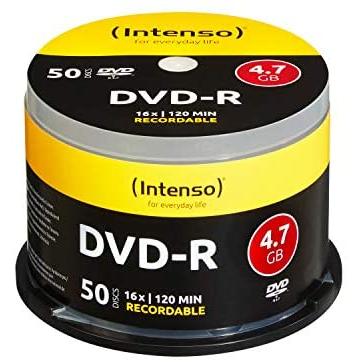 Intenso 4111155 - Pack de 50 DVD+R, 16x, 4.7 GB