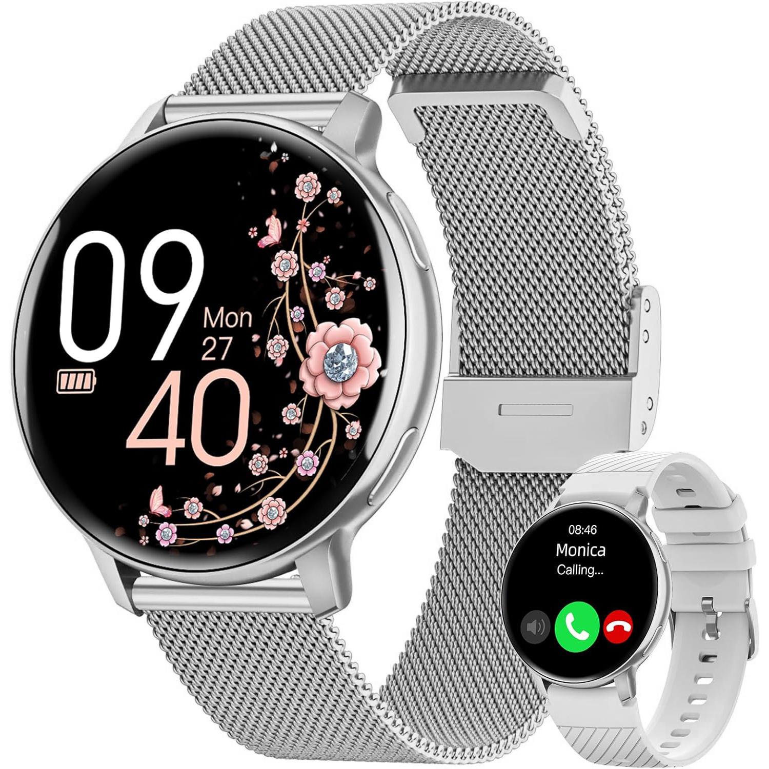 Reloj Inteligente de Llamada Bluetooth para Mujeres con Rastreador de Fitness y Seguro de Alta Precisión Regalo Ideal para Android e IOS