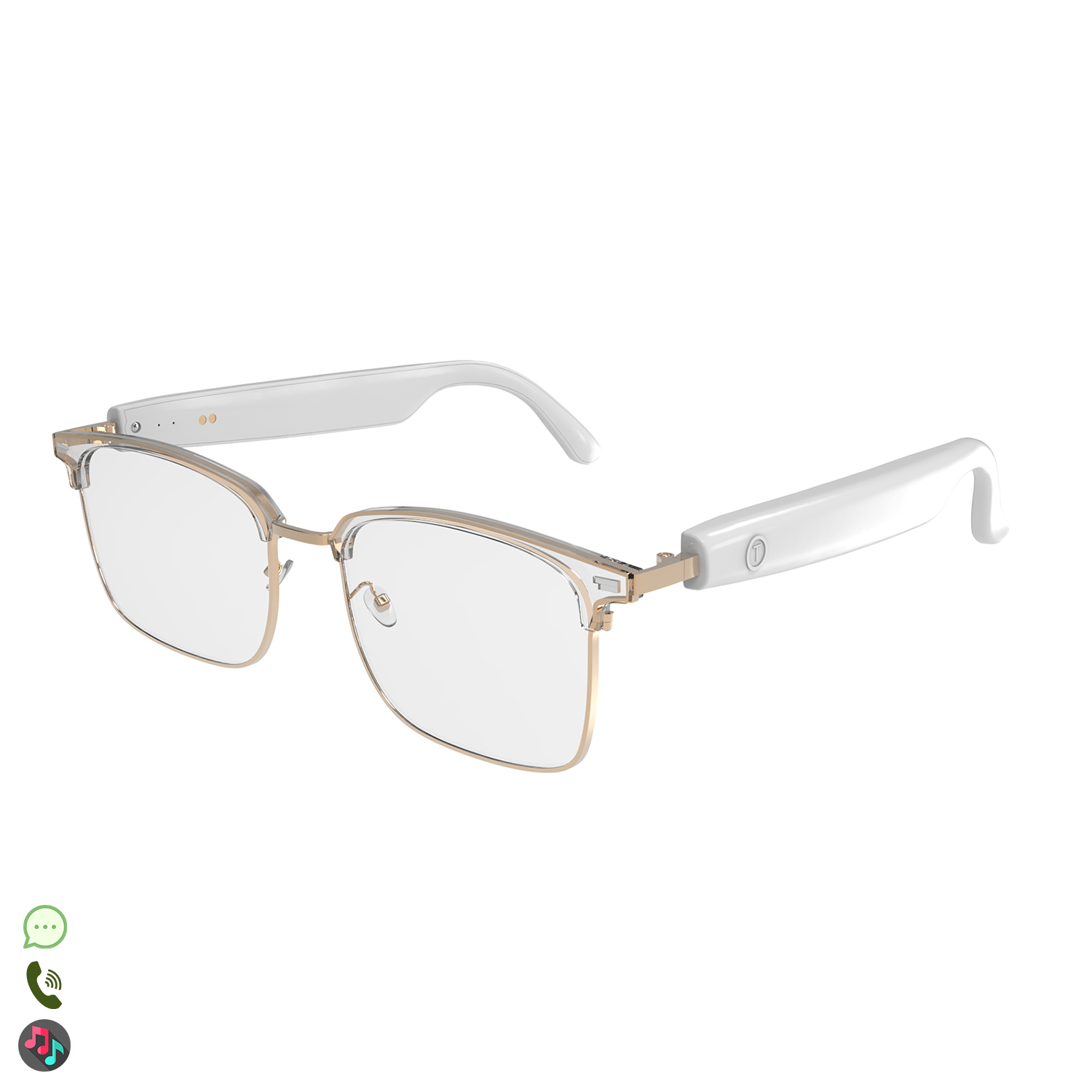 DAM Gafas inteligentes GS13 lentes fotocromáticas, llamada bluetooth, asistente de voz, control remoto de la cámara. 15x14,5x4,9 Cm.