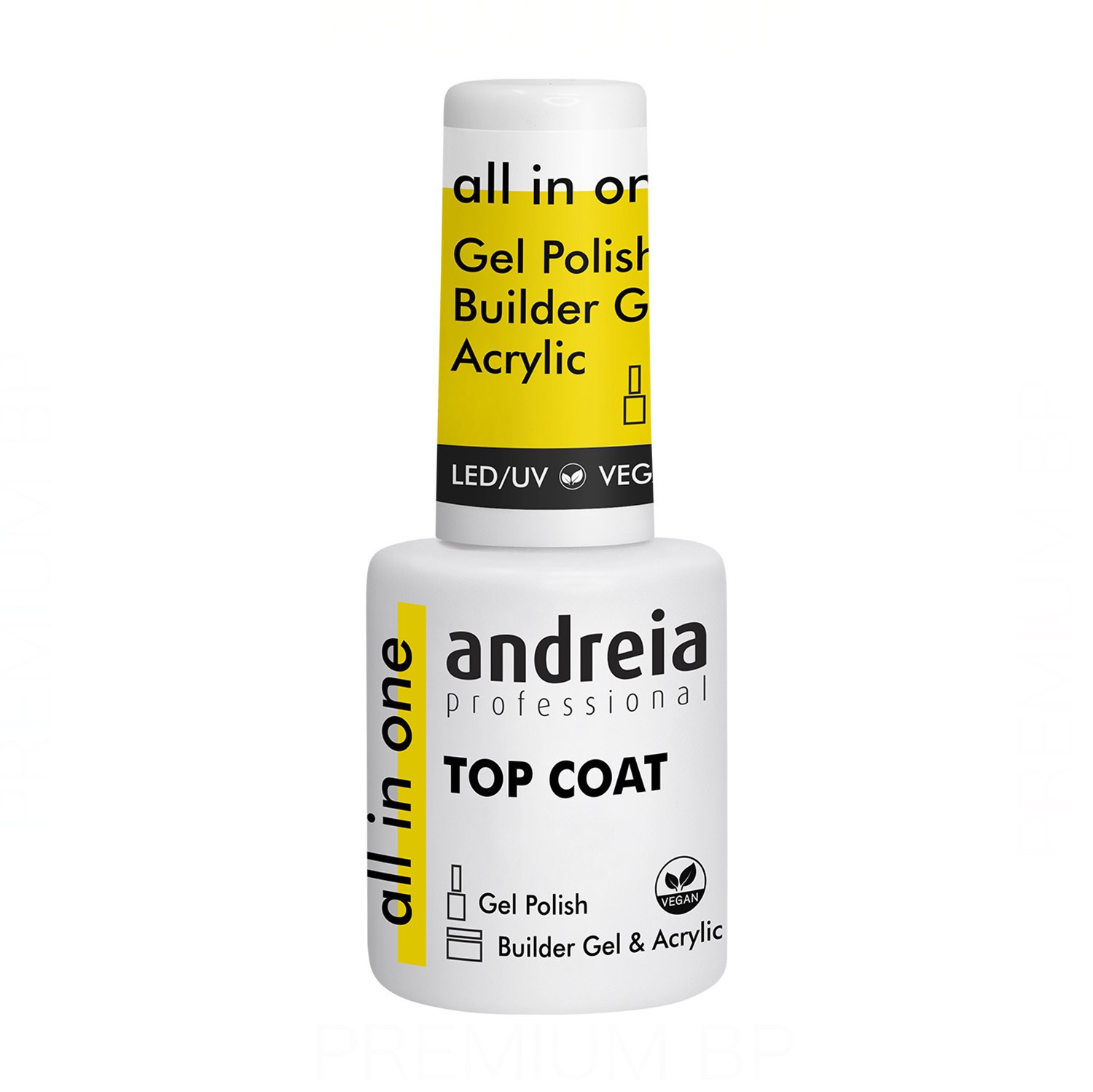 Andreia - Andreia professional all in one top coat 10,5 ml, top coat de alto brillo y elevada resistencia.