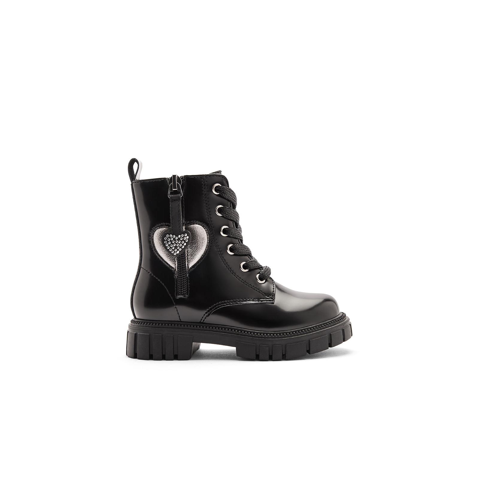 Conguitos - Botas de Niña Estilo Militar Cremallera Interior y Estampado Corazón para Niña