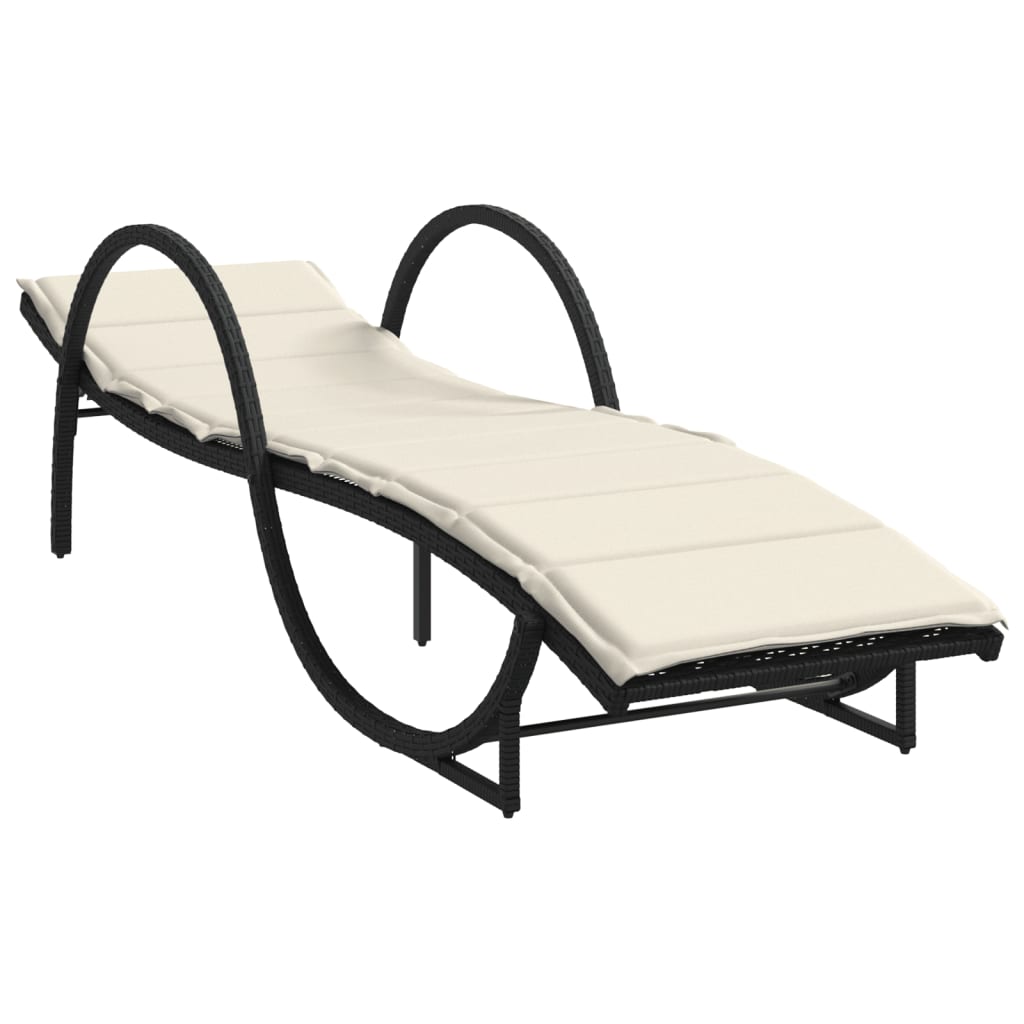 Vidaxl Tumbona Ratán Sintético 60x199x42 Cm - Negro Marrón Gris