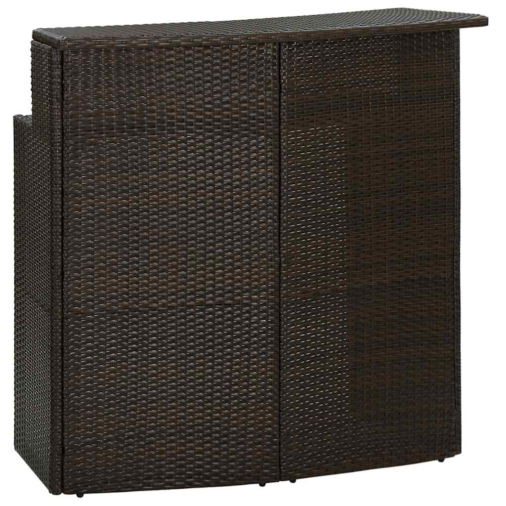 vidaXL Mesa alta de jardín ratán sintético marrón 120x55x110 cm