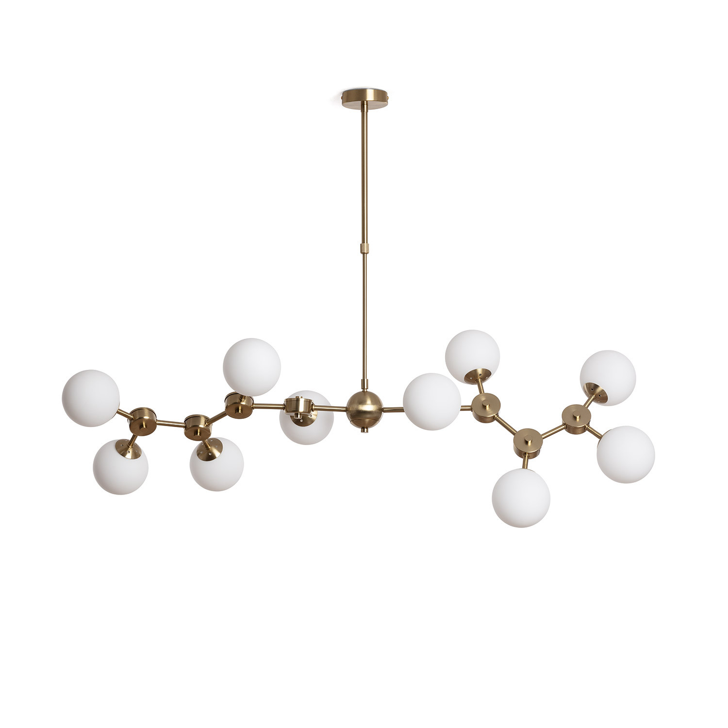 Ledkia Lámpara de Techo Metal y Cristal Moonlight Brass Large 10 Focos Dorado